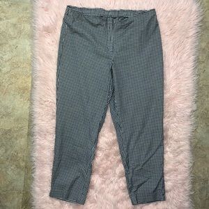 J.Jill plaid stretch pants woman’s 14 black white